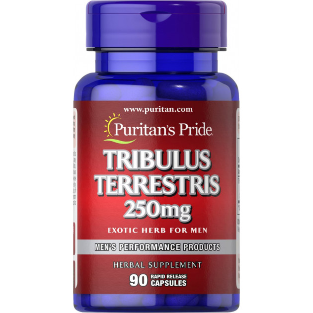 Трибулус терестріс (якірці сланкі), Tribulus Terrestris, Puritan's Pride, 250 мг, 90 капсул
