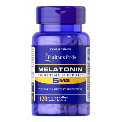 Мелатонін, Melatonin, Puritan's Pride, високоефективний, 5 мг, 120 таблеток