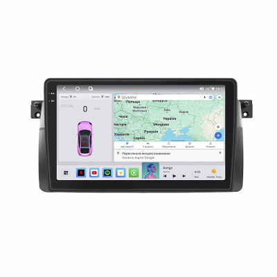 Штатная магнитола Lesko для BMW 3 серии IV (E46) Рестайлинг 2001-2007 экран 9" 4/64 QLED CarPlay 4G Wi-Fi GPS 360 Prime