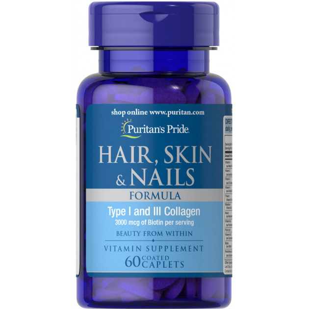 Формула для волосся, шкіри, нігтів, Hair Skin Nails Formula, Puritan's Pride, 60 каплет