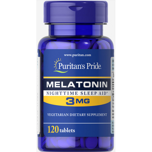 Мелатонін, Melatonin, Puritan's Pride, 3 мг, 120 таблеток