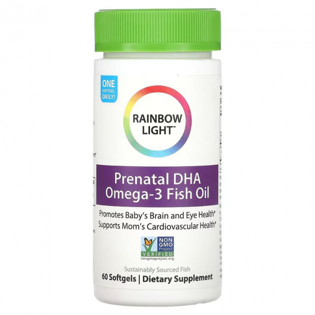 Риб'ячий жир для вагітних, Prenatal DHA, Rainbow Light, 60 капсул