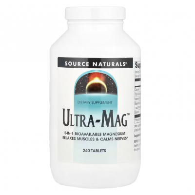 Магній (ультра), Ultra-Mag, Source Naturals, 240 таблеток