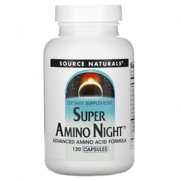 Амінокислотний комплекс для сну, Super Amino Night, Source Naturals, 120 капсул
