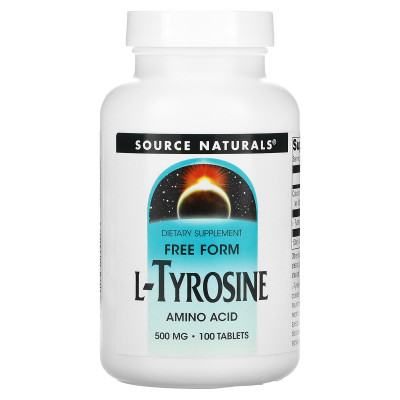 Тирозин, L-Tyrosine, Source Naturals, 500 мг, 100 таблеток