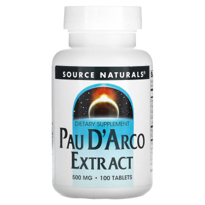 По д'арко, Pau D'Arco, Source Naturals, 500 мг, 100 таблеток