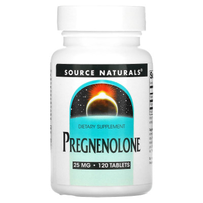 Прегненолон, Pregnenolone, Source Naturals, 25 мг, 120 таблеток