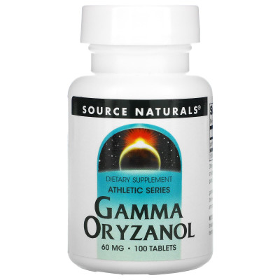 Гамма орізанол, Gamma Oryzanol, Source Naturals, 60 мг, 100 таблеток