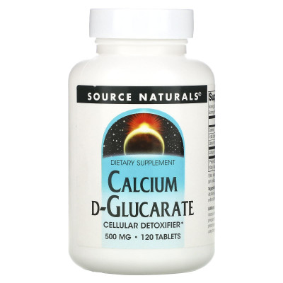 Кальцій Д-глюкарат, Calcium D-Glucarate, Source Naturals, 1000 мг, 120 таблеток (500 мг у таблетці)