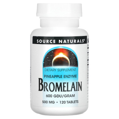 Бромелайн, Bromelain, Source Naturals, 600 ДДУ / г, 500 мг, 120 таблеток