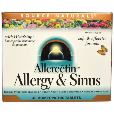 Гомеопатія для алергіків, Allergy & Sinus, Source Naturals, 48 таб.