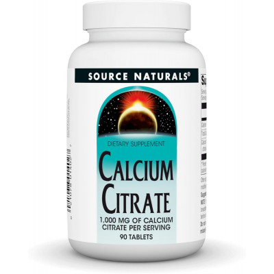 Кальцій цитрат, Calcium Citrate, Source Naturals, 1000 мг, 90 таблеток