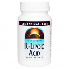 R-ліпоєва кислота, R-Lipoic Acid, Source Naturals, 100 мг, 60 таблеток