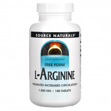 Аргінін, L-Arginine, Source Naturals, вільна форма, 1000 мг, 100 таблеток
