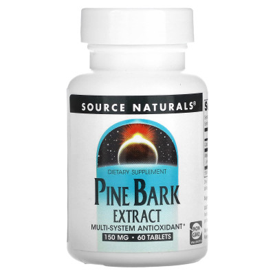 Екстракт соснової кори, Pine Bark Extract, Source Naturals, 150 мг, 60 таблеток