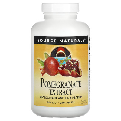 Екстракт гранату, Pomegranate Extract, Source Naturals, 500 мг, 240 таблеток