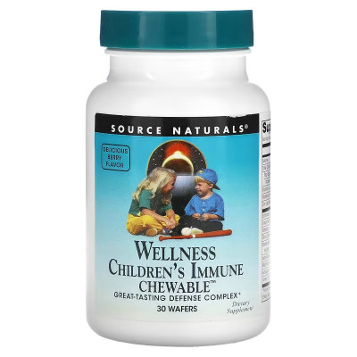 Зміцнення імунітету у дітей, Children's Immune Chewable, Source Naturals, з ягідним смаком, 30 жувальних цукерок