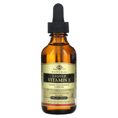 Вітамін Е натуральний, Liquid Vitamin E, Solgar, 59 мл