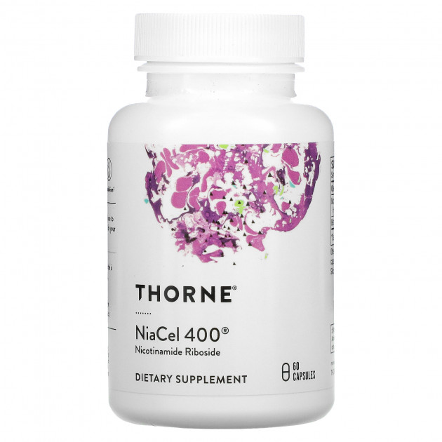 Нікотинамід рибозид, NiaCel 400, Thorne, 60 капсул