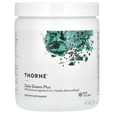 Суперфуд, Daily Greens Plus, Thorne, для здоров'я розуму та тіла, 204 г