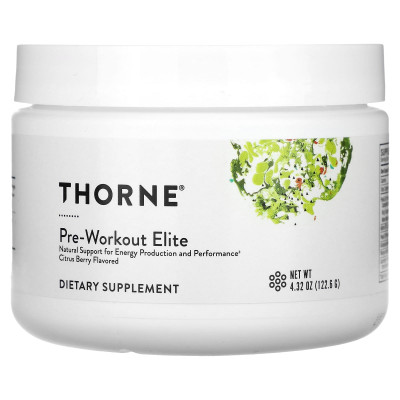 Передтренувальний комплекс, Pre-Workout Elite, Thorne, цитрус та ягоди, 122,6 г