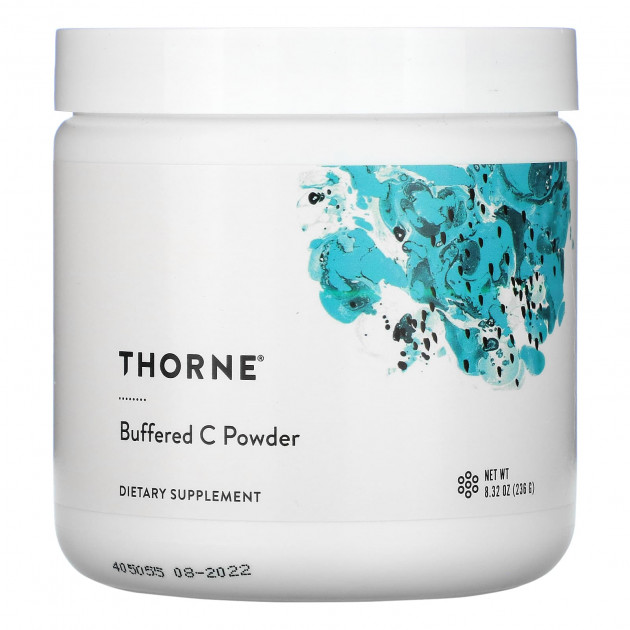 Вітамін С, Buffered C Powder, Thorne, буферізований, порошок, 236 г.