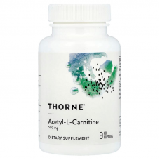 Ацетил карнітин,  Acetyl-L-Carnitine, Thorne, 500 мг, 60 капсул