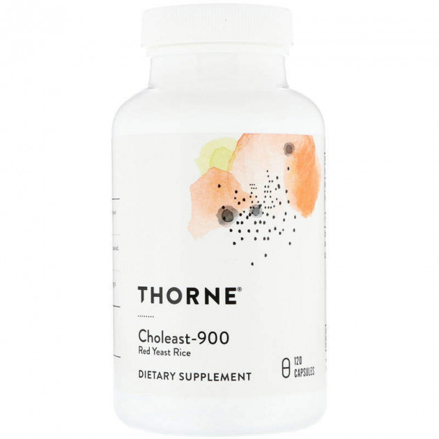 Червоний дріжджовий рис, Choleast-900, Thorne, 120 капсул (900 мг на капсулу)