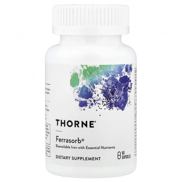 Будівельна формула крові, Ferrasorb, Thorne, 60 капсул