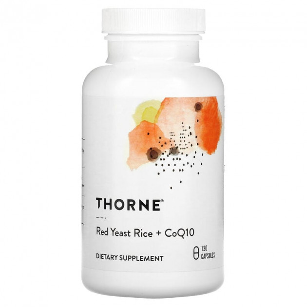 Червоний дріжджовий рис з коензимом, Red Yeast Rice + CoQ10, Thorne, 120 капсул