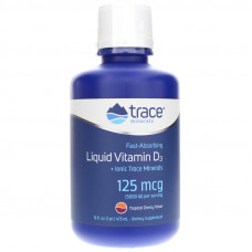 Вітамін D3, Liquid Vitamin D3, Trace Minerals Research, 125 мкг (5000 МО), рідкий, тропічна вишня, 473 мл