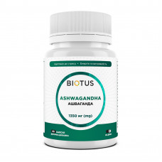 Ашваганда, Ashwagandha, Biotus, 1350 мг, 60 капсул
