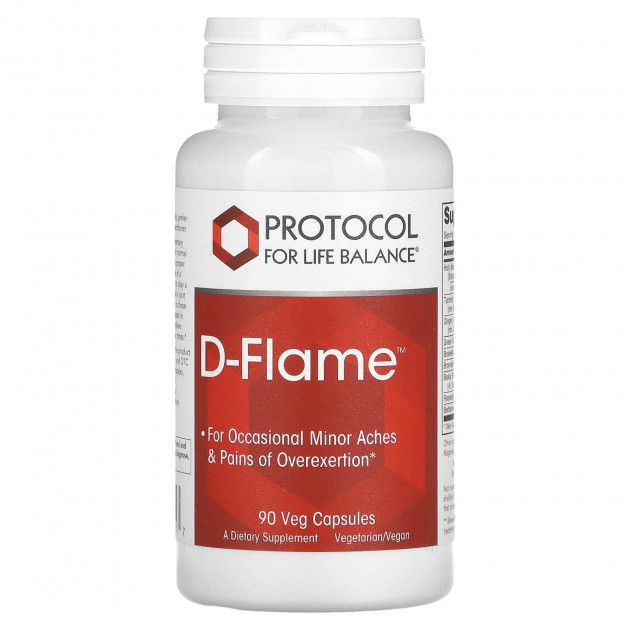 Підтримка здоров'я суглобів та зниження періодичного болю, D-Flame, Protocol for Life Balance, 90 рослинних капсул