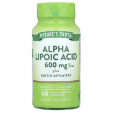 Альфа-ліпоєва кислота, Alpha Lipoic Acid, Vitamins, Nature's Truth, 60 капсул швидкого вивільнення