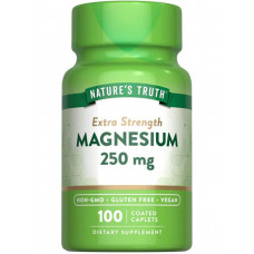 Магній, Magnesium, Nature's Truth, підвищена сила дії, 250 мг, 100 каплет