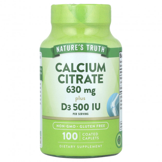 Кальцій цитрат плюс D3, Calcium Citrate Plus D3, Nature's Truth, 100 каплет