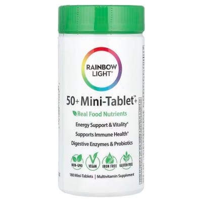 Мультивітаміни для дорослих віком від 50 років, 50+ Mini-Tablet™+, Rainbow Light, 180 міні таблеток