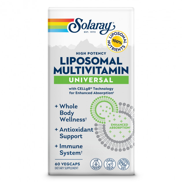 Мультивітаміни ліпосомальні універсальні, Liposomal Multivitamin, Universal, Solaray, 60 вегетаріанських капсул