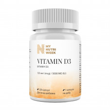 Вітамін D3, Vitamin D3, My Nutri Week, 125 мкг (5000 МО), 120 капсул