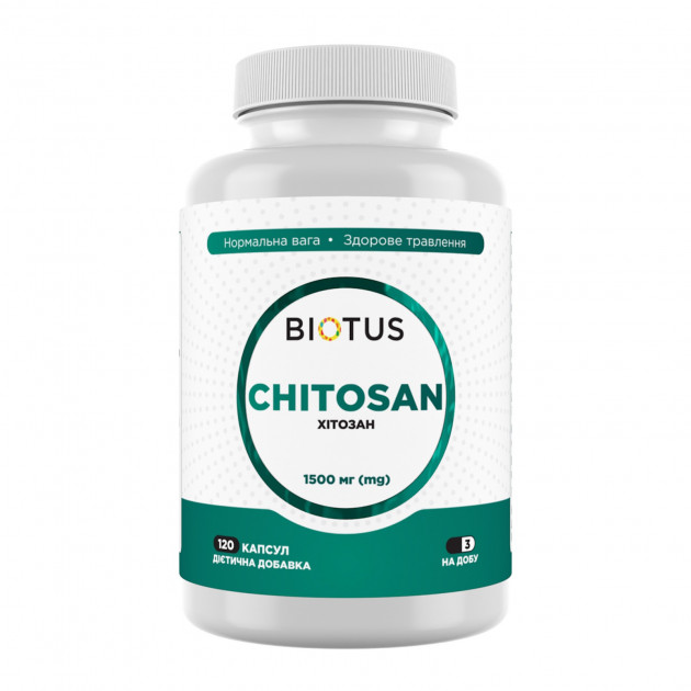 Хітозан, Chitosan, Biotus, 1500 мг, 120 капсул (500 мг у капсулі)