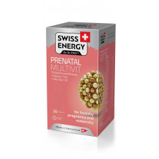 Мультивітаміни для вагітних та годуючих жінок, PRENATAL MULTIVIT, Swiss Energy, 19 вітамінів і мінералів, 30 капсул