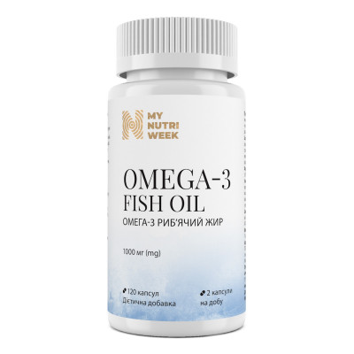 Омега-3 риб'ячий жир, Omega-3 Fish Oil, My Nutri Week, 1000 мг, 120 капсул