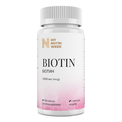 Біотин, Biotin, My Nutri Week, 10000 мкг, 100 капсул