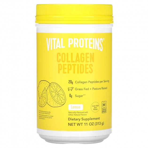 Пептиди колагену, Collagen Peptides, Vital Proteins, лимон, порошок, 313 г
