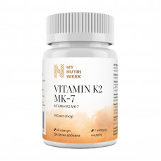 Вітамін К2-менахінон-7, Vitamin K2 MK-7, My Nutri Week, 100 мкг, 60 капсул