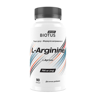 L-аргінін, L-Arginine, Biotus, 90 капсул