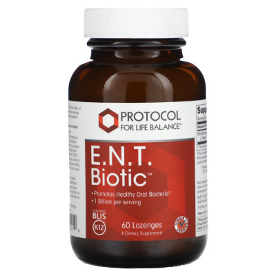 Пробіотик, ENT Biotic, Protocol for Life Balance, 1 млрд, 60 льодяників
