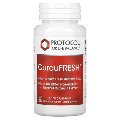 Куркумін, CurcuFRESH, Protocol for Life Balance, 60 рослинних капсул