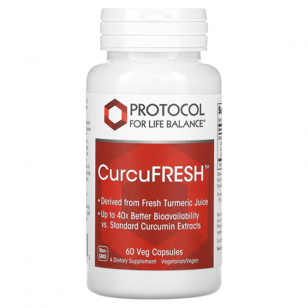 Куркумін, CurcuFRESH, Protocol for Life Balance, 60 рослинних капсул