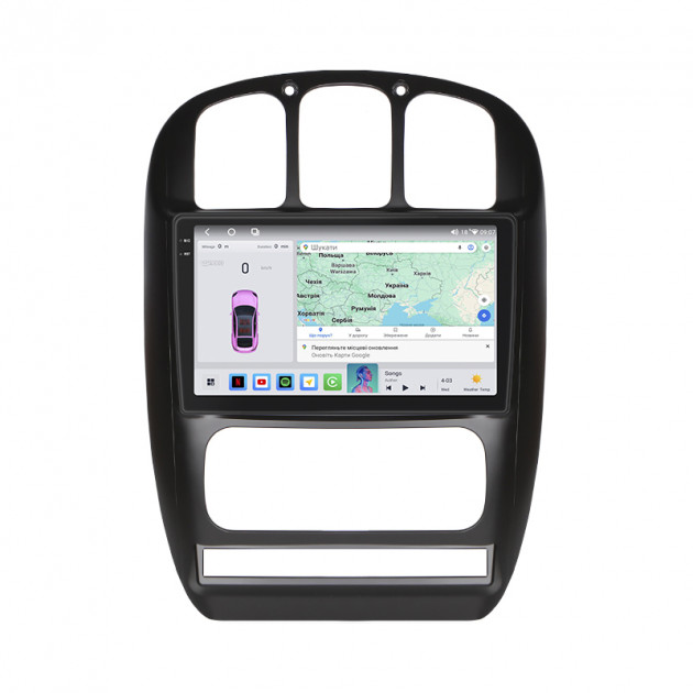 Штатная магнитола Lesko для Chrysler Voyager IV 2000-2004 экран 10" 4/64 QLED CarPlay 4G Wi-Fi GPS 360 Prime